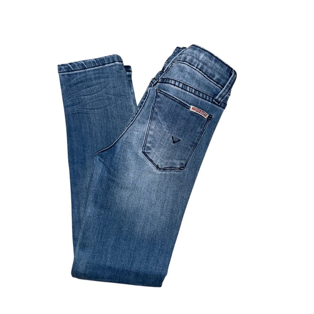 NWT Hudson Patchwork Skinny Jeans Girl's 7 Heavy Duty Blue Stretch Embroidered